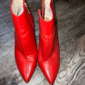 Red heeled booties